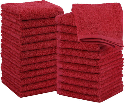 Utopia Towels 24 Pack Washcloths, 12x12 In, 100% Cotton, White