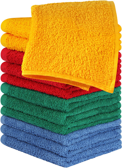 Utopia Towels 24 Pack Washcloths, 12x12 In, 100% Cotton, White