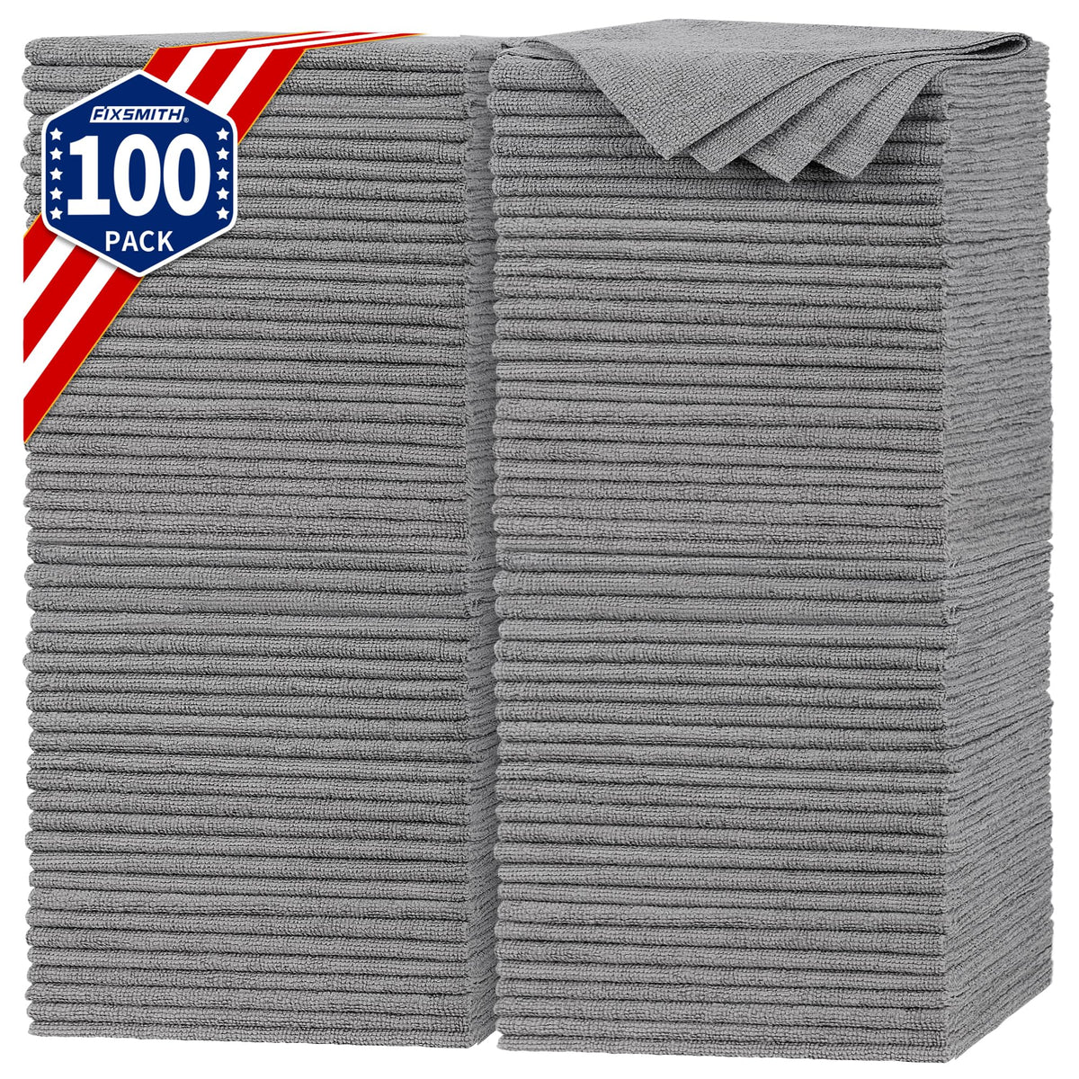 FIXSMITH Microfiber Cleaning Cloth - Pack of 8, Size: 12 x 16 in, Multi-Functional Cleaning Towels, Highly Absorbent Cleaning Rags, Lint-Free, Streak-Free Cleaning Cloths for Car Kitchen Home