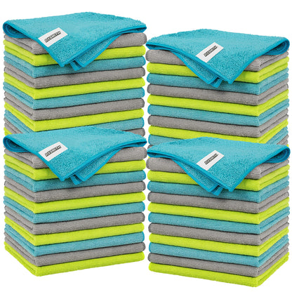 FIXSMITH Microfiber Cleaning Cloth, 100 Pack Shop Towels, Micro Fiber Cloth for Cleaning Car, All-Purpose Absorbent Cleaning Rags for Housekeeping, Dust Cloth for Office, Car Wash Towels, 12inx12in