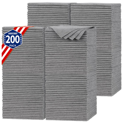 FIXSMITH Microfiber Cleaning Cloth, 100 Pack Shop Towels, Micro Fiber Cloth for Cleaning Car, All-Purpose Absorbent Cleaning Rags for Housekeeping, Dust Cloth for Office, Car Wash Towels, 12inx12in